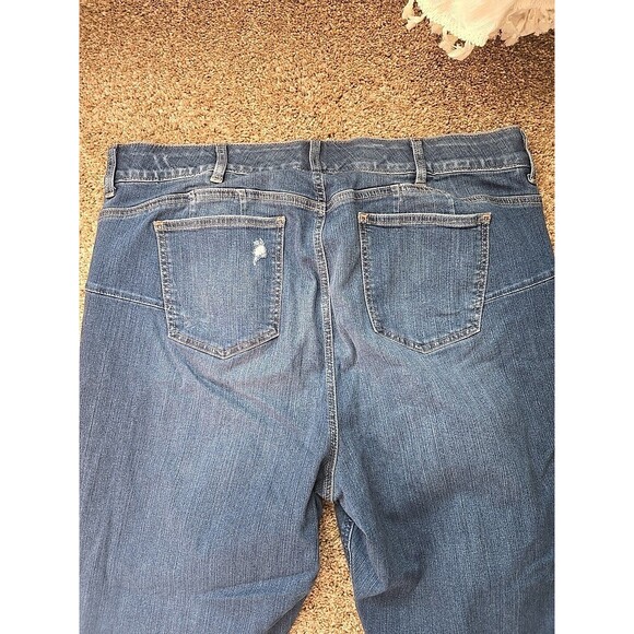 24R  Torrid Women Plus Size Blue Distressed Stretch Denim Jeans - Picture 10 of 12